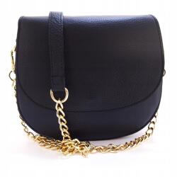 Borse in Pelle Fekete bőr postás táska lánccal