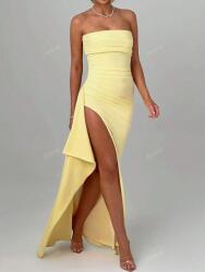 Shein IC02315 Shein Sárga Ruha Maxi Nyitott Vállú Slicc (47) M