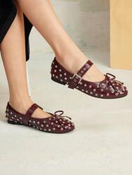 Shein A31104 Motf Gazdagon Díszített Bordó Balerinacipő (48) 39 (sx2409231868802800)