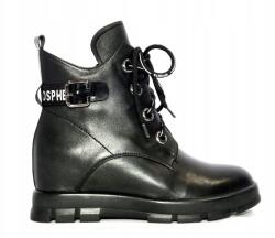 Loretta Vitale Bőr bokacsizma éktalpon Loretta Vitale WR081-T404 fekete 37-es méret (WR081-T404-P031)