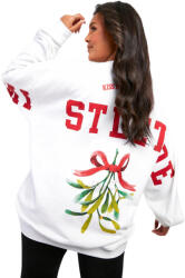 Boohoo LC62109 Boohoo Fehér Plus Size Nyomott Mintás Melegítőfelső (48) 44