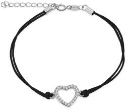 Heratis Forever Fekete zsinór karkötő ezüst szívvel IS8137B