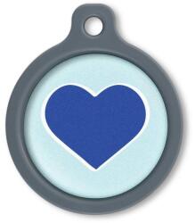 Blucky Heart Pastel Turquoise Dog Tag large - falatozoo