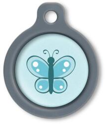 Blucky Butterfly Turquoise Blue Dog Tag medium - falatozoo