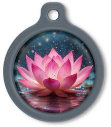 Blucky Lotus Dark PInk Dog Tag large