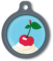 Blucky Sweet Cherry Turquoise Blue Dog Tag large