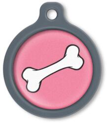 Blucky Bone Dark PInk Dog Tag large - falatozoo