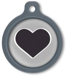 Blucky Heart Grey Dog Tag large