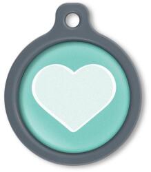 Blucky Heart Turquoise Green Dog Tag large