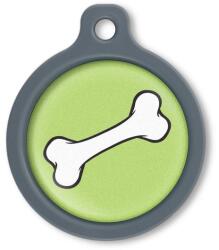 Blucky Bone Lime Green Dog Tag large - falatozoo