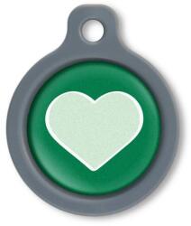 Blucky Heart Dark Green Dog Tag medium - falatozoo