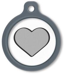 Blucky Heart White Dog Tag large - falatozoo