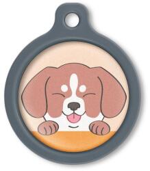 Blucky Happy Pup Pastel Orange Dog Tag large