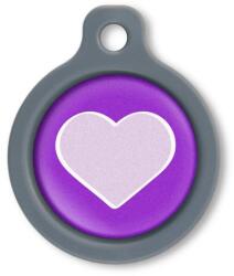 Blucky Heart Purple Dog Tag medium - falatozoo
