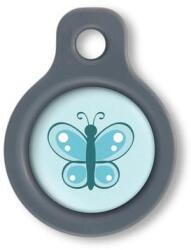 Blucky Butterfly Turquoise Blue Dog Tag small - falatozoo