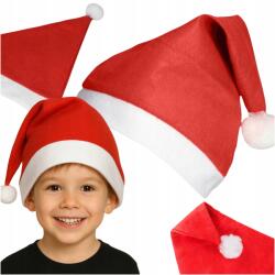  Mikulás sapka pomponnal Karácsonyi piros filc jelmez