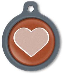 Blucky Heart Brown Dog Tag large - falatozoo