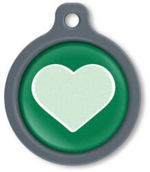 Blucky Heart Dark Green Dog Tag large - falatozoo