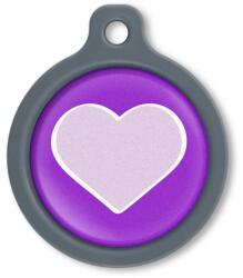 Blucky Heart Purple Dog Tag large - falatozoo