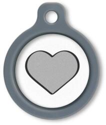 Blucky Heart White Dog Tag medium - falatozoo