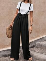 Shein IC24110 Shein Tall Overál Fekete Viszkóz Vállpántokkal (48) L