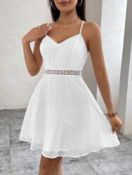 Shein LC21207 Shein Fehér Hímzett Ruha Mini Vállpántokkal (47) L