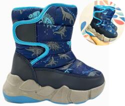 Apawwa meleg csizma hótaposó téli csizma fiú Dinoszauruszok 22 (Niebieski/03)