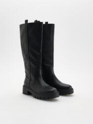 Reserved FC54108 Fekete Klasszikus Öko-bőr Térdig Érő Csizma 36-OS (4301Z-99X)