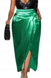 Shein Zöld Szatén Szoknya Kivágással És Plus Size Füllel 50 1AO