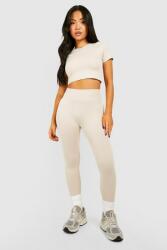 Boohoo LC53306 Boohoo Petite Bordázott Magas Derekú Leggings (47) 40