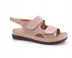 Loretta Vitale Női tépőzáras szandál, bézs színű, bőr Loretta Vitale W4709 méret36 (W4709)