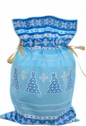 Pakado Nagy kék ajándéktasak karácsonyi ajándéktasak karácsonyfa 30x45 (5904012369764)