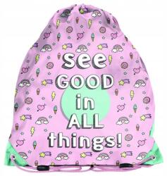 PASO Iskolatáska cipőkhöz, menta rózsaszín (PP20GT-712)