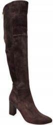 DAMISS DS-106 Csokoládé Magasszárú Csizma térdig érő velúr bőr méret36 (DS-106/2/A)