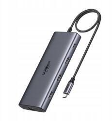 UGREEN elosztó Hub Usb-c CM639 2xHDMI 3xUSB Usb-c Sd/tf RJ45 Pd 100W 8K (6941876215348)