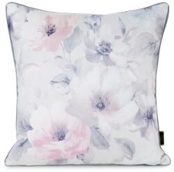 Takoy Bársony díszpárnahuzat VELVET 153 pasztell virágmintával és dekoratív kontrasztos szegéllyel