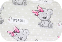 Bergon Színes mintás textil pelenka 70x80 cm-Szürke medvelány