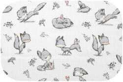 Bergon Színes mintás textil pelenka 70x80 cm-Szürke róka