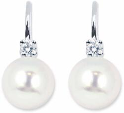White & Black Igazgyöngy Classic gyémánt fülbevaló - 7, 5-8mm - kapcsos - akoya (AU14242)