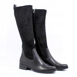 Caprice Hosszú bőr csizma Caprice fekete, sztreccs betéttel 25514-41, 38-as méret (25514-41)