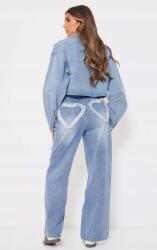 Prettylittlething IC37204 Prettylittlething Farmer Nadrág Széles Szívecskés (47) S