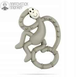 Matchstick Monkey Mini szenzoros szilikon rágóka fogkefével, szürke (0659436975590)