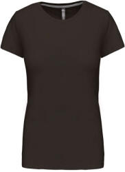 Kariban Női rövid ujjú környakas pamut póló, Kariban KA380, Dark Khaki-S (ka380dkh-s)