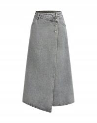 Shein Szürke Aszimmetrikus Farmerszoknya 44 1JC Gombokkal