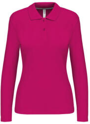 Kariban Női hosszú ujjú galléros piké póló, Kariban KA244, Fuchsia-XL (ka244fu-xl)
