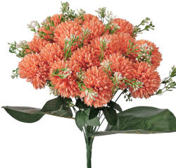 Valex Decor Krizantém selyemvirág csokor, 18 ágú, 38cm magas - Lazac (LD019-04)