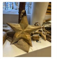 Dekor-Pap Egzotikus Fából Készült Csillag 30CM Karácsonyi Figura Fa Karácsony