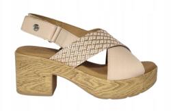 Pitillos 2453 bézs-rózsaszín bőr szandál, 38-as méret (2453)