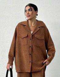 Shein LC95209 Shein Kordbársony Hosszú Ujjú Ing (48) L