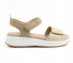 Caprice Női bőr szandál tépőzárral Caprice 28702 bézs színű 40-es méret (9-28702-42)